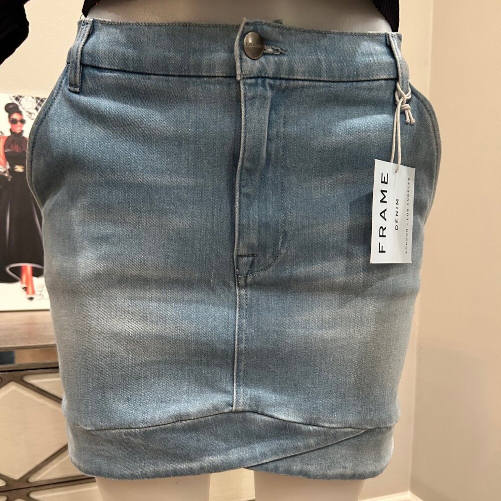 Frame MITERED Denim Mini Skirt